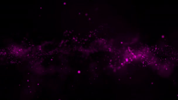 Parçacıkların Yapısından Parlak Soyut Bulut Parçacıklardan Oluşan Bir Akım Arkaplanda — Stok video