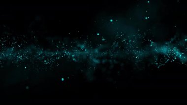 Parçacıkların yapısından parlak, soyut bulut. Parçacıklardan oluşan bir akım, arkaplanda bir noktalar dalgası gibi hareket eder.