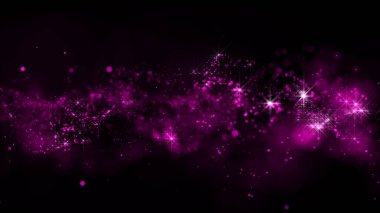 Parçacık yapısından oluşan parlak ve soyut bir bulutun 3 boyutlu yansıması. Arkaplandaki parçacıkların akışı simüle edilmiş nokta dalgası şeklinde.