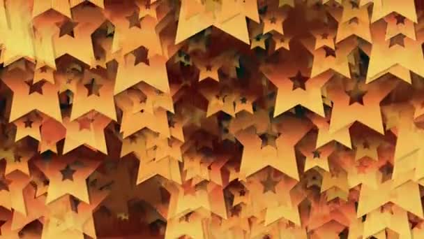 Гладкий Поток Фигур Виде Звезд Спускаются Звёзды Разных Размеров Разной — стоковое видео