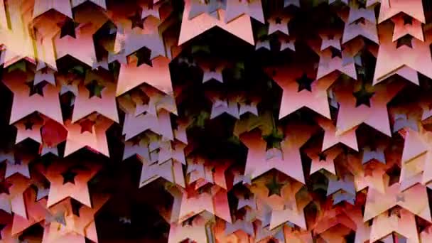 Şekillerin Yıldız Formunda Pürüzsüz Akışı Farklı Boyutlarda Farklı Hızlarda Yıldızlar — Stok video