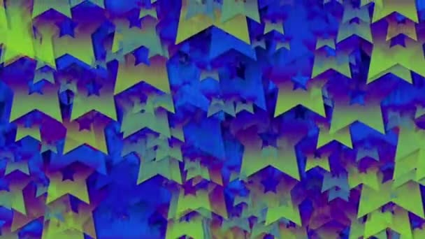 Гладкий Поток Фигур Виде Звезд Спускаются Звёзды Разных Размеров Разной — стоковое видео