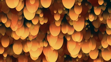 Bir dizi elipsin 3D görüntüsü. Uzayda farklı boyutlarda elipsler. Parlak arkaplan tasarımı için uygun parlak bileşim