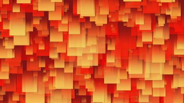 Bir dizi kare çıkartmanın 3 boyutlu görüntüsü. Uzayda farklı boyutlarda çıkartmalar. Parlak arkaplan tasarımı için uygun parlak bileşim