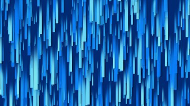 Üç boyutlu bir şerit dizisi. Uzayda farklı boyutlarda şeritler. Parlak arkaplan tasarımı için uygun parlak bileşim