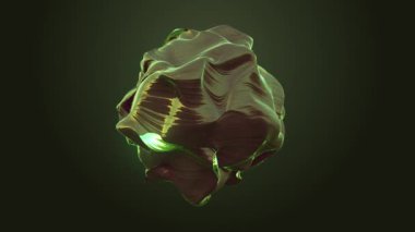 Anisotropic stone morphing. Waves of deformation run through the material. Art object for a stylish modern bright background. Looped