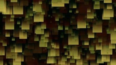 Kare çıkartma şeklinde pürüzsüz düşen figürler. Etiketler farklı boyutlarda ve farklı hızlarda. Parlak arkaplan tasarımı için uygun parlak bileşim