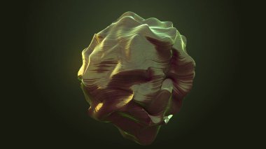 3D rendering anisotropic stone morphing. Waves of deformation on the material. Art object for stylish modern bright background