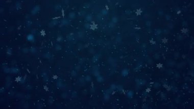 Winter blizzard and snowfall with gusts of wind. Falling snowflakes at different distances realistically simulates a snow storm. Looped