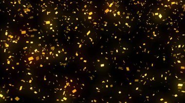 3D rendering of bright festive golden confetti that will be useful for any material. It will help to convey a festive mood or brightly complement the presentation