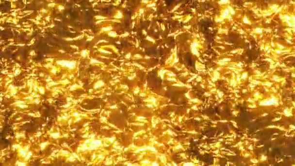 Масляниста Рідина Золотим Блиском Абстрактні Хвилі Брижі Поверхні Рідкому Золоті — стокове відео