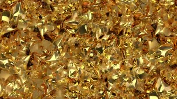 Brillante Flüssigkeit Plätschert Auf Der Goldenen Oberfläche Eines Technologischen Materials — Stockvideo