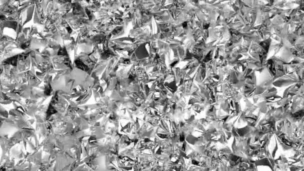 Glittering Liquid Ripples Silvery Surface Technological Material Elegant Shape Abstract — Vídeos de Stock