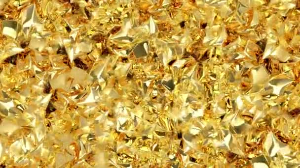 Brilliant Liquid Ripples Golden Surface Technological Material Elegant Shape Abstract — 图库视频影像