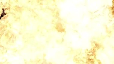 Siyah arka planda izole edilmiş bir dizi olağanüstü patlama. Ardından gelen parlak renkli patlamaların, şok dalgalarının ve boşluğu dolduran dumanların dinamik bileşimi. Döngülü