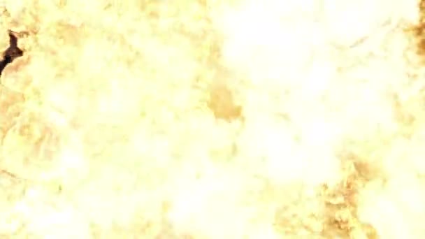Серия Эффектных Взрывов Изолированных Черном Фоне Динамичная Композиция Последующих Ярких — стоковое видео