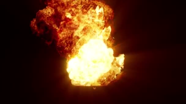 Series Spectacular Explosions Isolated Black Background Dynamic Composition Subsequent Detonating — Wideo stockowe