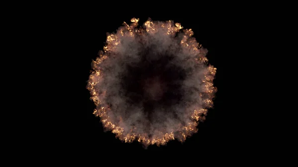 Rendering Series Spectacular Shock Waves Coming Explosion Isolated Black Background — Foto de Stock