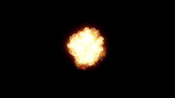 Series Spectacular Explosions Isolated Black Background Dynamic Composition Subsequent Detonating — Video