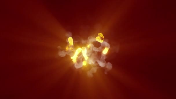 火球沿着复杂的轨道飞行 明亮的神奇流星环绕着太阳 散发着浓烟 作文作为标识的背景或元素是完美的 — 图库视频影像