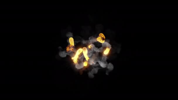 Огненные Шары Летят Сложной Траектории Яркие Магические Метеориты Кружат Излучают — стоковое видео