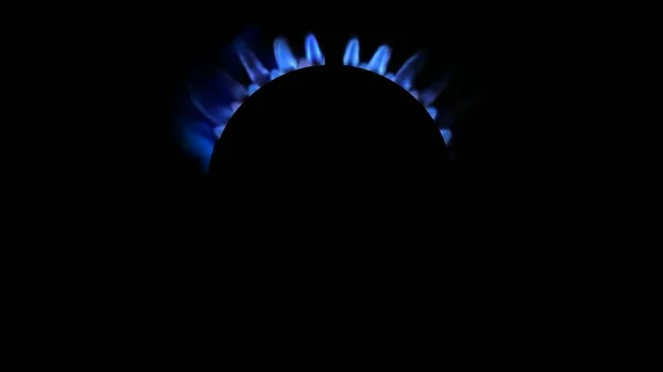 Renderelés Egy Konyhai Égő Világít Éjszaka Közelről Földgáz Koncepció Gáztűzhelyet — Stock Fotó