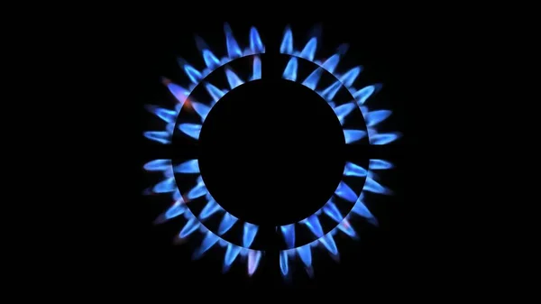 Rendering Kitchen Burner Glowing Night Close Natural Gas Concept Gas — Stock Photo, Image