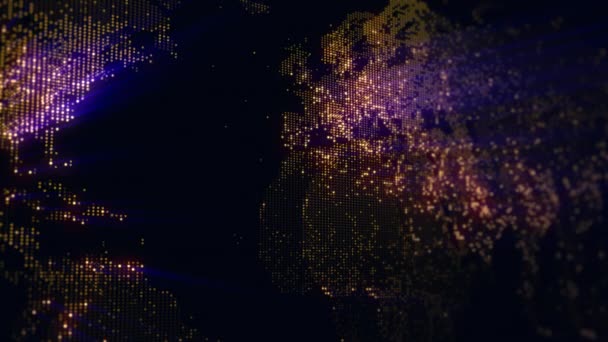 Pomalu Měnící Osvětlení Digitální Mapy Země Světla Megalopolí Mísí Měkké — Stock video