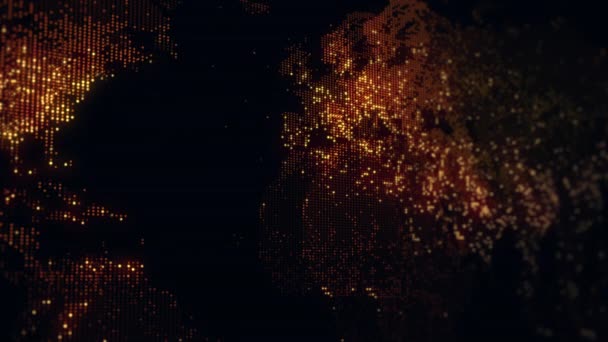 Αλλάζοντας Αργά Φωτισμό Ενός Ψηφιακού Χάρτη Της Γης Φώτα Των — Αρχείο Βίντεο