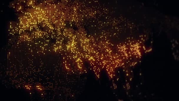 Αλλάζοντας Αργά Φωτισμό Ενός Ψηφιακού Χάρτη Της Γης Κινητή Κάμερα — Αρχείο Βίντεο