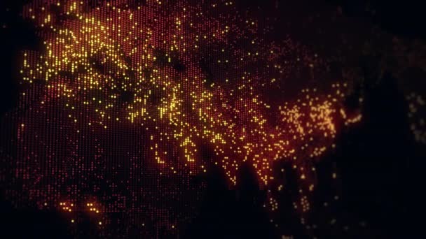 Lentamente Cambiando Iluminación Mapa Digital Tierra Cámara Móvil Las Luces — Vídeos de Stock