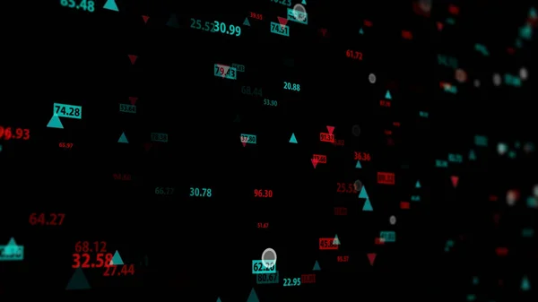 Рендеринг Данных Фондового Рынка Тёмном Фоне Котировки Финансовом Рынке Виртуальное — стоковое фото