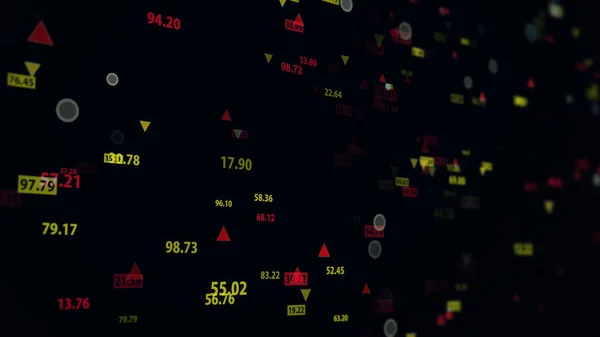 Representación Los Datos Del Mercado Valores Sobre Fondo Oscuro Cotizaciones —  Fotos de Stock