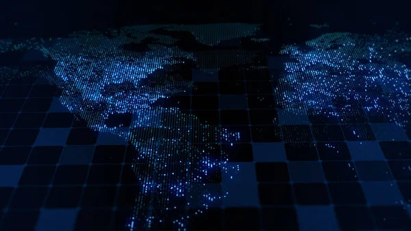 Representación Mapa Digital Tierra Las Luces Las Megaciudades Funden Suave —  Fotos de Stock