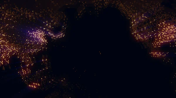 地球のデジタル地図の3Dレンダリング メガシティの光は柔らかい輝きの中で融合します ビデオ グラフィック プロジェクトに最適な背景 — ストック写真