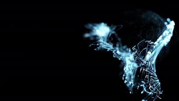 Барвиста Абстрактна Стильна Частинка Сплетення Системи Темному Тлі Святкової Новорічної — стокове відео