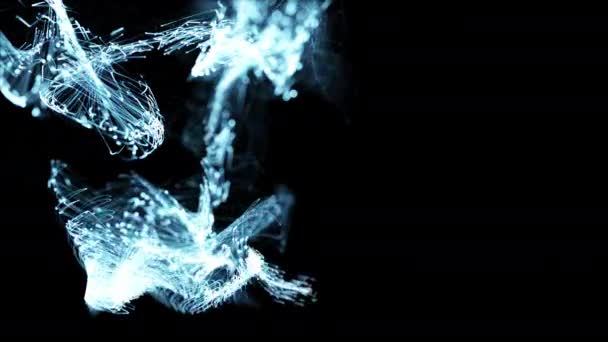 Sistem Colorat Abstract Elegant Particule Plexuri Fundal Întunecat Pentru Atmosferă — Videoclip de stoc