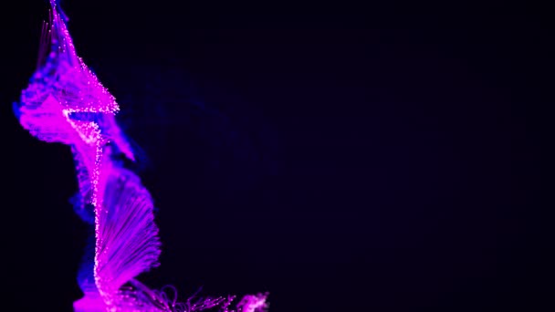 Барвиста Абстрактна Стильна Частинка Сплетення Системи Темному Тлі Святкової Атмосфери — стокове відео