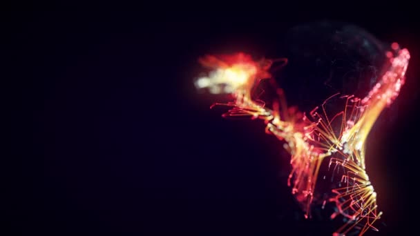 Барвиста Абстрактна Стильна Частинка Сплетення Системи Темному Тлі Підходить Зовнішнього — стокове відео