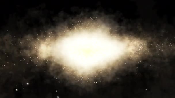 Galáxia Brilhante Composta Por Nebulosas Aglomerados Estelares Parte Central Galáxia — Vídeo de Stock