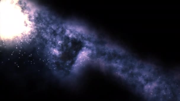星雲と星団からなる明るい銀河 巨大なエネルギーの明るい中心を有する銀河の中心部 — ストック動画