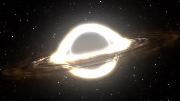 Szupermasszív Fekete Lyuk Repül Előtérben Háttérben Egy Galaxis Csillagos — Stock videók
