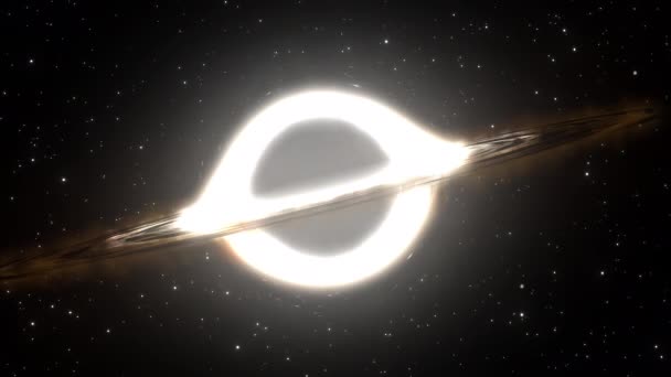 Agujero Negro Supermasivo Vuela Primer Plano Sobre Fondo Una Galaxia — Vídeo de stock
