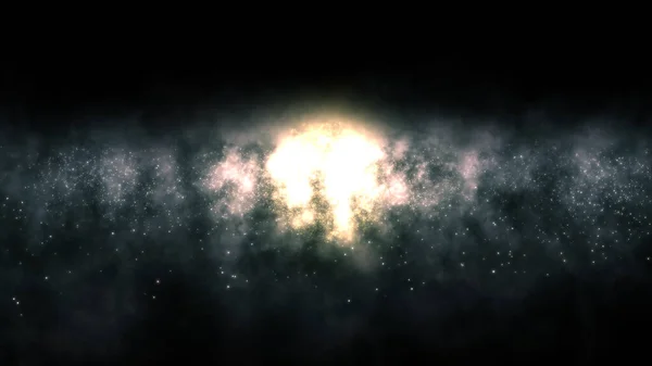 Återgivning Ljus Galax Bestående Nebulosor Och Stjärnkluster Den Centrala Delen — Stockfoto