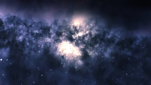 Тривимірне Відображення Яскравої Галактики Складається Туманностей Зоряних Скупчень Центральна Частина — стокове фото