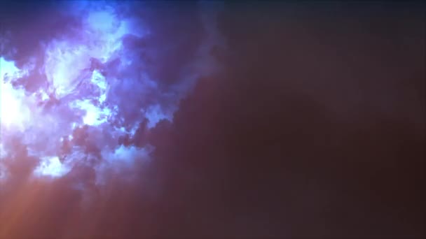 Απαλλαγή Lightning Και Εφέ Φωτός Στα Σύννεφα Θανατηφόρα Σύννεφα Φωτεινές — Αρχείο Βίντεο