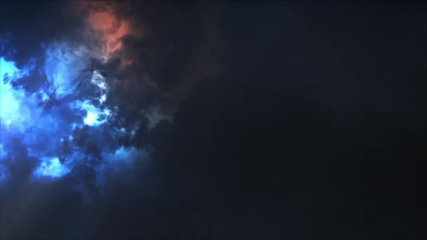 Молниеносный Разряд Световые Эффекты Облаках Грозовые Тучи Ярких Вспышках Молний — стоковое видео