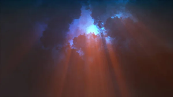 Zobrazování Zásahu Blesku Světelných Efektů Mracích Bouřková Mračna Jasnými Záblesky — Stock fotografie