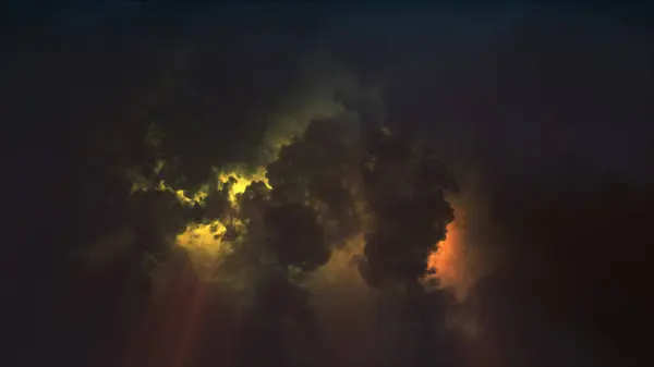 Yıldırımın Boyutlu Yansıması Bulutlardaki Işık Efektleri Parlak Yıldırımlı Gök Gürültülü — Stok fotoğraf