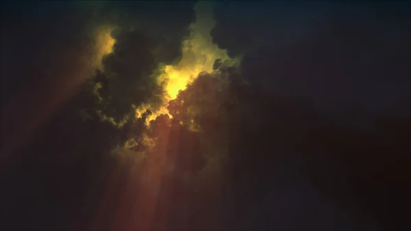 Darstellung Von Blitzeinschlägen Und Lichteffekten Wolken Gewitterwolken Mit Hellen Blitzen — Stockfoto
